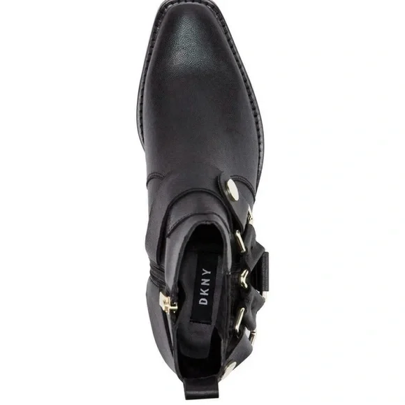 DKNY Mina Black Leather boots - Size 6.5 NEW! - Picture 3 of 13